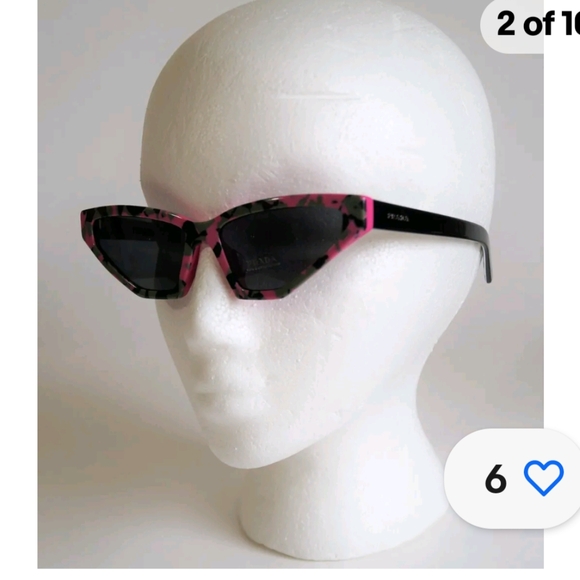 PRADA SPR 12V-F 462-550 Cat Eye Pink Camo Sunglasses NWT - Picture 3 of 10